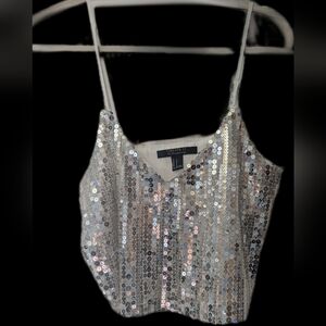 Forever 21 Silver Sequin Sleeveless Camisole